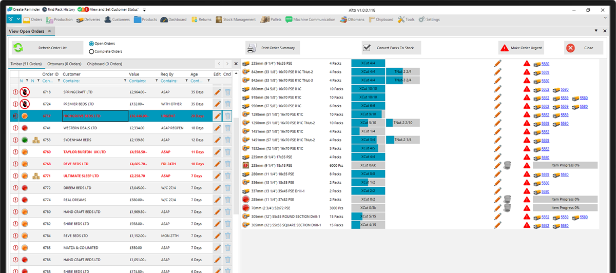 ERP - manufacturing production control display - 2