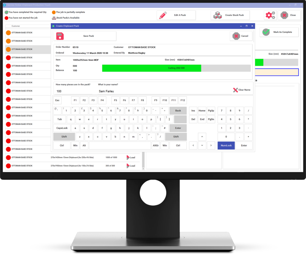 Manufacturing production control display - 2